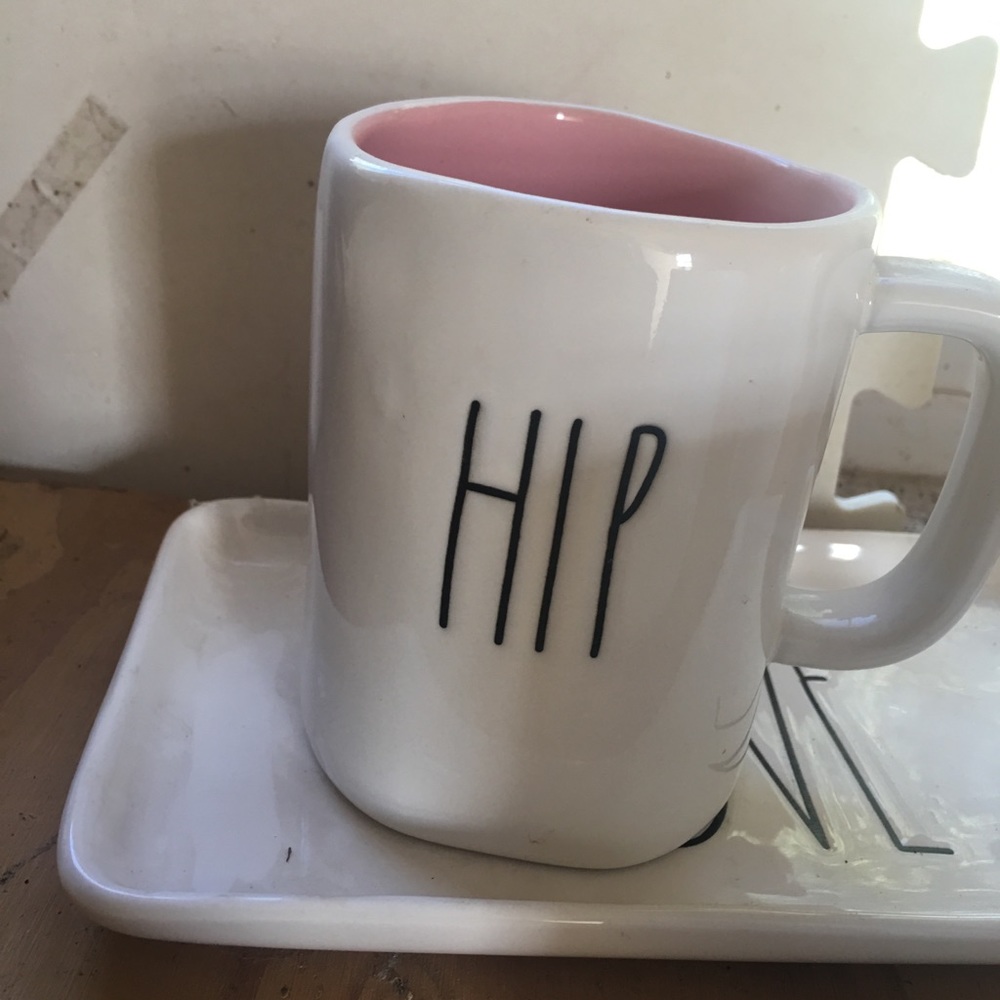 Rae Dunn pink hip/hip mug